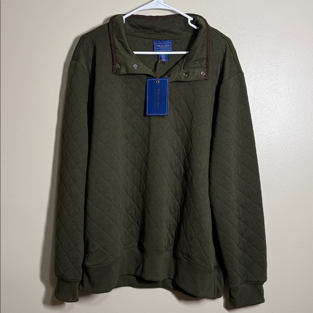 Wilkens Bros Heritage Collection Men’s Quarter Button Sweater Forest Green XL